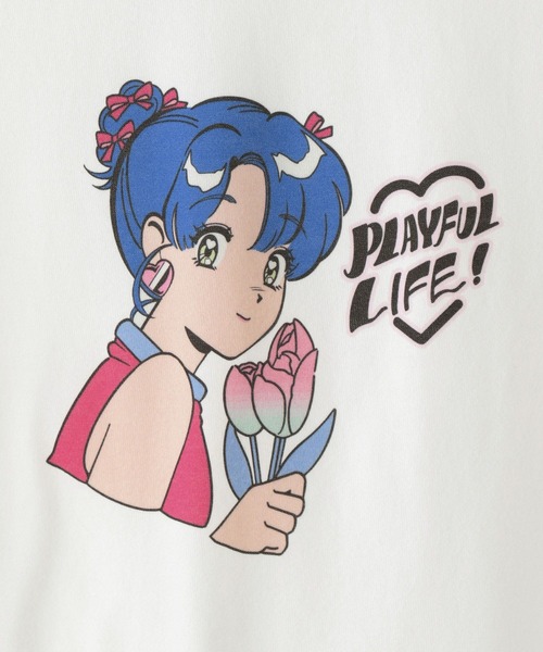RAGEBLUE（レイジブルー）の「＜火曜び/TUESDAY＞コラボプリントTシャツ（Tシャツ/カットソー・レディース・オフホワイト/ブラック・FREE）」の11枚目の写真