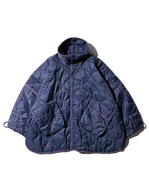 【美品】COS ネイビー　キルティング ダウン　ポンチョ PHINGERIN / フィンガリン PICNIC COAT QUILT ピクニックコート