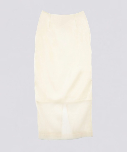 kiehtova（キエトヴァ）の「【kiehtova】SHEER CUT TIGHT SKIRT/シアー カット タイト スカート KTWR30　※（スカート・レディース・ブラック/アイボリー・L/M）」の6枚目の写真