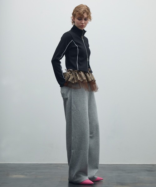 uyu.（ウユ）の「レオパードフリル巻きスカート（スカート・レディース・ブラウン/グレー・FREE）」の4枚目の写真