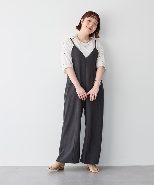anyfee(エニフィー)の「【anyfee/プラスサイズ】リボン刺繍Tシャツ(Tシャツ/カットソー・レディース・オフホワイト/杢グレー/チャコール・4L/5L/LL/3L)」の9枚目の写真