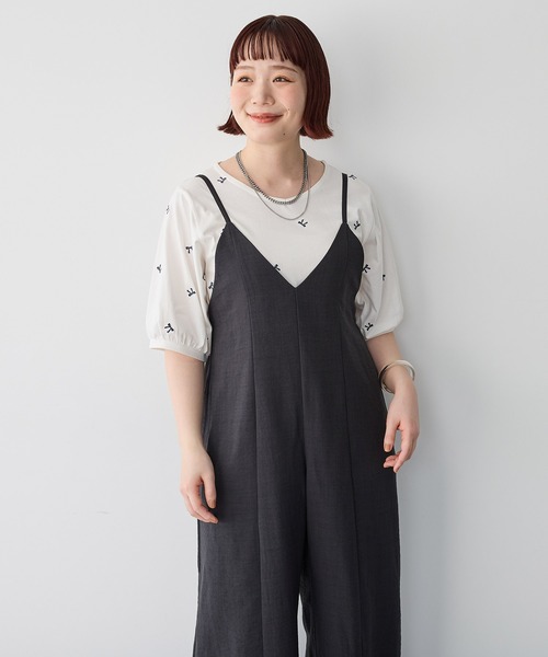 anyfee(エニフィー)の「【anyfee/プラスサイズ】リボン刺繍Tシャツ(Tシャツ/カットソー・レディース・オフホワイト/杢グレー/チャコール・4L/5L/LL/3L)」の15枚目の写真