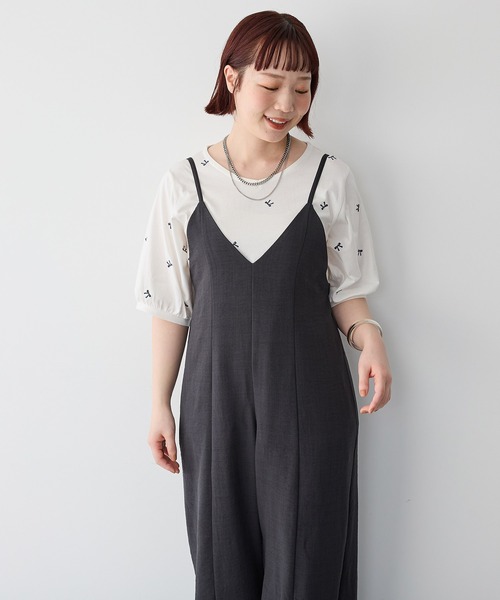 anyfee(エニフィー)の「【anyfee/プラスサイズ】リボン刺繍Tシャツ(Tシャツ/カットソー・レディース・オフホワイト/杢グレー/チャコール・4L/5L/LL/3L)」の17枚目の写真