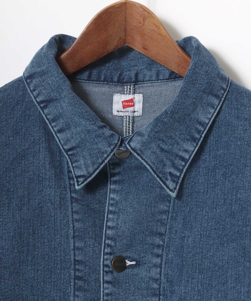 HANES（ヘインズ）の「Hanes/へインズ COVERALL DENIM JACKET/レギュラーフィット ストレッチ デニムジャケット/カバーオール/レディース メンズ（デニムジャケット・メンズ・ブルー/サックスブルー/ネイビー/ブラック・S/LL/M/L）」の18枚目の写真