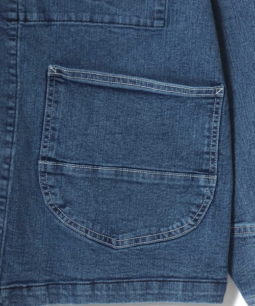 HANES（ヘインズ）の「Hanes/へインズ COVERALL DENIM JACKET/レギュラーフィット ストレッチ デニムジャケット/カバーオール/レディース メンズ（デニムジャケット・メンズ・ブルー/サックスブルー/ネイビー/ブラック・S/LL/M/L）」の22枚目の写真