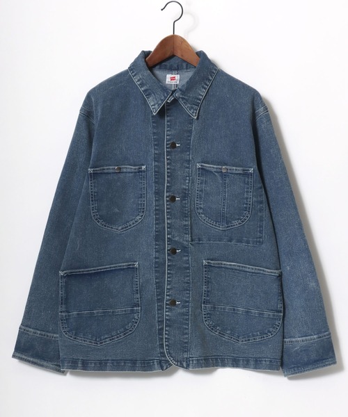 HANES（ヘインズ）の「Hanes/へインズ COVERALL DENIM JACKET/レギュラーフィット ストレッチ デニムジャケット/カバーオール/レディース メンズ（デニムジャケット・メンズ・ブルー/サックスブルー/ネイビー/ブラック・S/LL/M/L）」の9枚目の写真