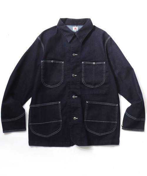 HANES（ヘインズ）の「Hanes/へインズ COVERALL DENIM JACKET/レギュラーフィット ストレッチ デニムジャケット/カバーオール/レディース メンズ（デニムジャケット・メンズ・ブルー/サックスブルー/ネイビー/ブラック・S/LL/M/L）」の11枚目の写真