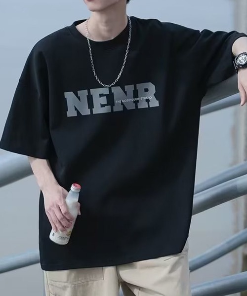 NEW GENTLEMAN(ニュージェントルマン)の「NENR オーバーサイズTシャツ(Tシャツ/カットソー・メンズ・ダークグレー/ブラウン/ブラック/ホワイト/ネイビー・L/XL/M)」の14枚目の写真
