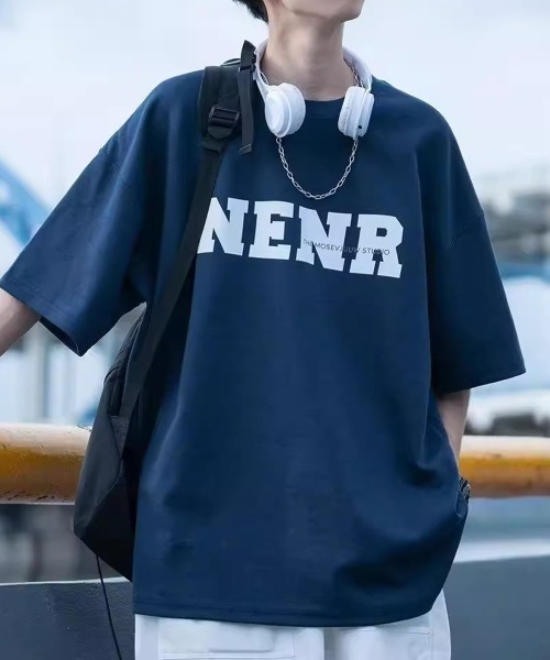 NEW GENTLEMAN(ニュージェントルマン)の「NENR オーバーサイズTシャツ(Tシャツ/カットソー・メンズ・ダークグレー/ブラウン/ブラック/ホワイト/ネイビー・L/XL/M)」の8枚目の写真