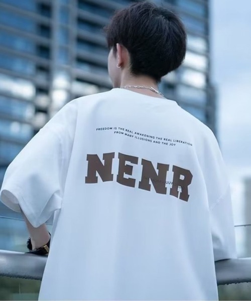 NEW GENTLEMAN(ニュージェントルマン)の「NENR オーバーサイズTシャツ(Tシャツ/カットソー・メンズ・ダークグレー/ブラウン/ブラック/ホワイト/ネイビー・L/XL/M)」の11枚目の写真