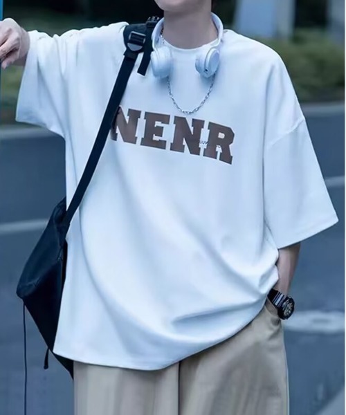 NEW GENTLEMAN(ニュージェントルマン)の「NENR オーバーサイズTシャツ(Tシャツ/カットソー・メンズ・ダークグレー/ブラウン/ブラック/ホワイト/ネイビー・L/XL/M)」の12枚目の写真