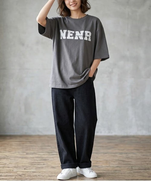 NEW GENTLEMAN(ニュージェントルマン)の「NENR オーバーサイズTシャツ(Tシャツ/カットソー・メンズ・ダークグレー/ブラウン/ブラック/ホワイト/ネイビー・L/XL/M)」の20枚目の写真