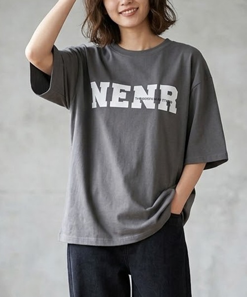 NEW GENTLEMAN(ニュージェントルマン)の「NENR オーバーサイズTシャツ(Tシャツ/カットソー・メンズ・ダークグレー/ブラウン/ブラック/ホワイト/ネイビー・L/XL/M)」の21枚目の写真