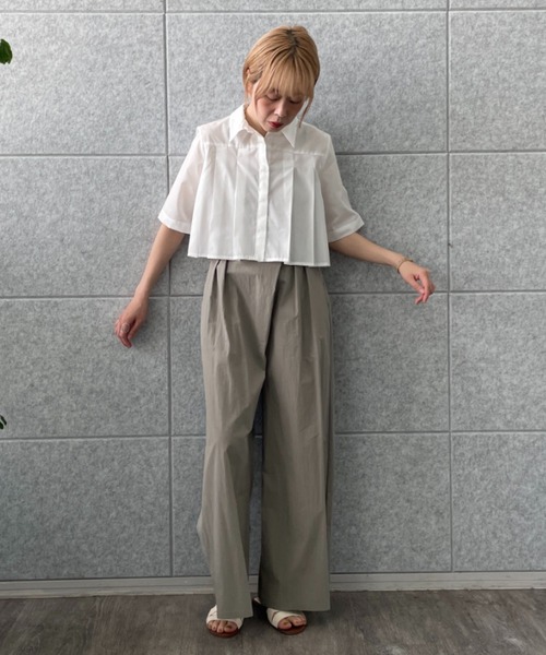 GALLEST(ギャレスト)の「【ZOZO限定】プリーツクロップドシャツ(シャツ/ブラウス・レディース・ホワイト・38)」の6枚目の写真