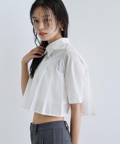GALLEST(ギャレスト)の「【ZOZO限定】プリーツクロップドシャツ(シャツ/ブラウス・レディース・ホワイト・38)」の9枚目の写真