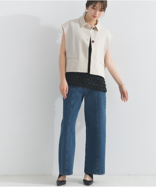 OandI（オーアンドアイ）の「リネンタッチノースリーブジャケット（その他アウター・レディース・ライトベージュ・FREE）」の17枚目の写真