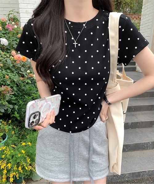 ドット柄Tシャツ（Tシャツ/カットソー）｜AMAJI（アマジ）の