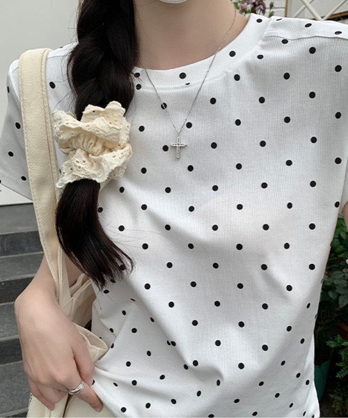 tシャツ アニマル調ドット柄ジャージーカットソー/洗える レディース 26_000000022619.jpg?1705984465