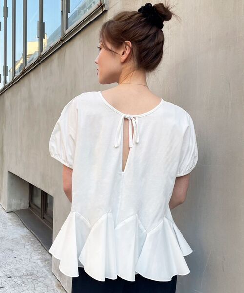 le.coeur blanc(ルクールブラン)の「TORRAZZO DONNA裾フレアートップス(Tシャツ/カットソー・レディース・ホワイト/ブラック・38)」の8枚目の写真