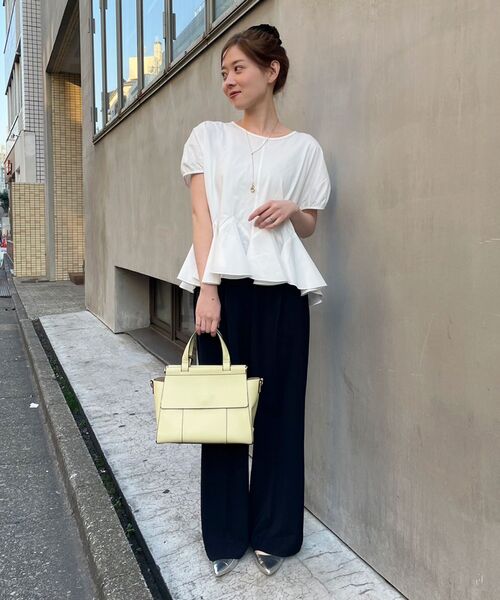 le.coeur blanc(ルクールブラン)の「TORRAZZO DONNA裾フレアートップス(Tシャツ/カットソー・レディース・ホワイト/ブラック・38)」の9枚目の写真