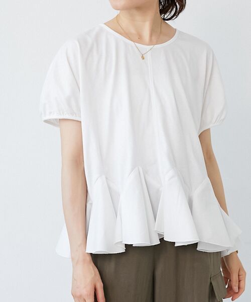 le.coeur blanc(ルクールブラン)の「TORRAZZO DONNA裾フレアートップス(Tシャツ/カットソー・レディース・ホワイト/ブラック・38)」の13枚目の写真