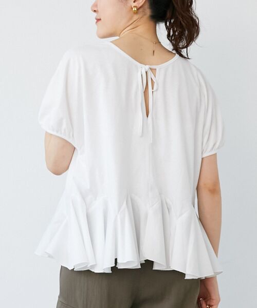 le.coeur blanc(ルクールブラン)の「TORRAZZO DONNA裾フレアートップス(Tシャツ/カットソー・レディース・ホワイト/ブラック・38)」の16枚目の写真