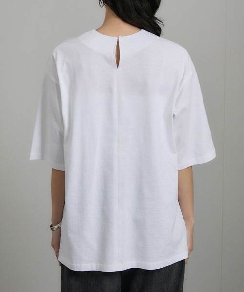 SALON adam et rope'（サロン アダム エ ロペ）の「ビジューエンブロイダリーオーバーサイズT（Tシャツ/カットソー・レディース・チャコールグレー/オフホワイト・FREE）」の16枚目の写真