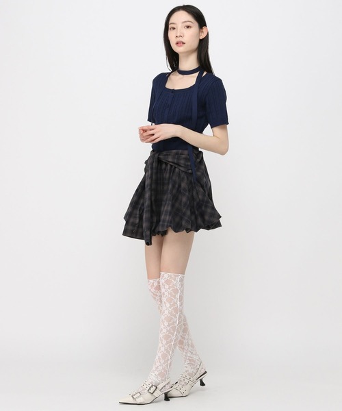 3.3 Field Trip （3.3フィールドトリップ）の「3.3 Field Trip／マフラー付きニット半袖カーディガン（Tシャツ/カットソー・レディース・ブルー/ネイビー/イエロー/レッド/ブラック・FREE）」の14枚目の写真