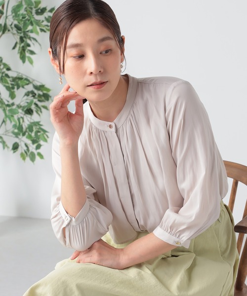 GALLORIA(ギャローリア)の「ケープ風ブラウス(シャツ/ブラウス・レディース・レモンイエロー/ライトグレー・LL/S/M/L)」の2枚目の写真