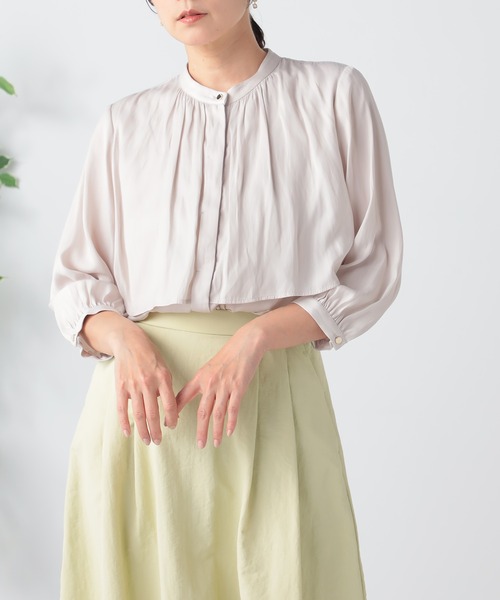 GALLORIA(ギャローリア)の「ケープ風ブラウス(シャツ/ブラウス・レディース・レモンイエロー/ライトグレー・LL/S/M/L)」の3枚目の写真