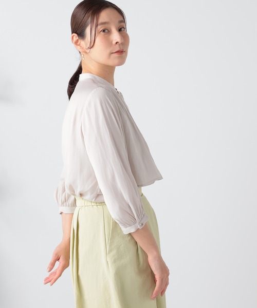 GALLORIA(ギャローリア)の「ケープ風ブラウス(シャツ/ブラウス・レディース・レモンイエロー/ライトグレー・LL/S/M/L)」の4枚目の写真