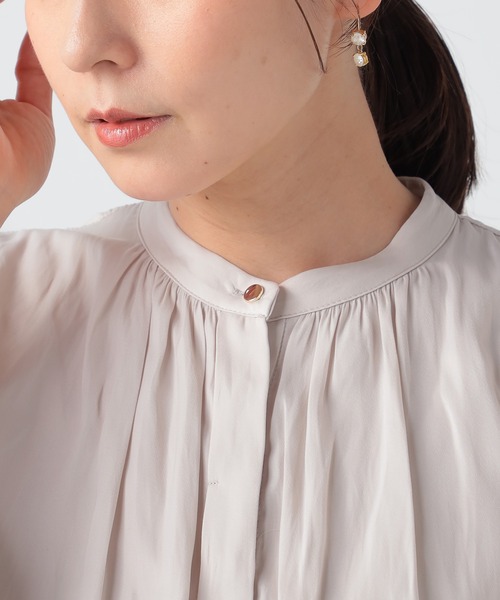 GALLORIA(ギャローリア)の「ケープ風ブラウス(シャツ/ブラウス・レディース・レモンイエロー/ライトグレー・LL/S/M/L)」の5枚目の写真