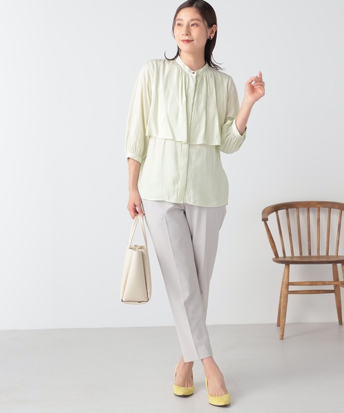 GALLORIA(ギャローリア)の「ケープ風ブラウス(シャツ/ブラウス・レディース・レモンイエロー/ライトグレー・LL/S/M/L)」の7枚目の写真