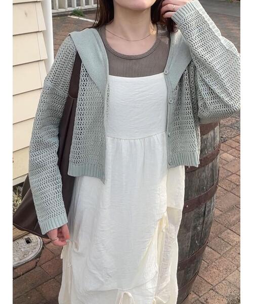 ehka sopo（エヘカソポ）の「セーラーカラーメッシュカーディガン（カーディガン/ボレロ・レディース・ブラック/ミント/オフホワイト・F）」の3枚目の写真