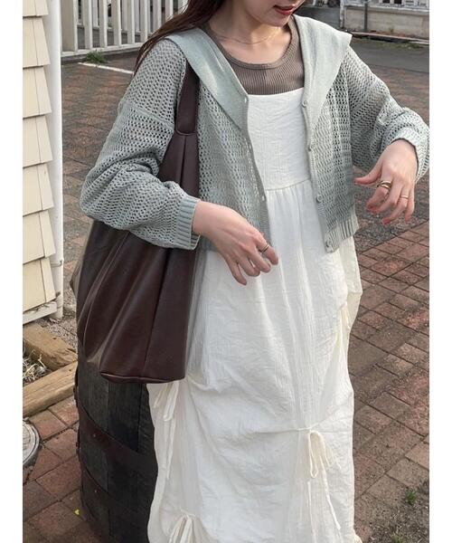 ehka sopo（エヘカソポ）の「セーラーカラーメッシュカーディガン（カーディガン/ボレロ・レディース・ブラック/ミント/オフホワイト・F）」の8枚目の写真