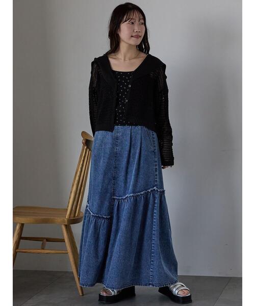 ehka sopo（エヘカソポ）の「セーラーカラーメッシュカーディガン（カーディガン/ボレロ・レディース・ブラック/ミント/オフホワイト・F）」の22枚目の写真