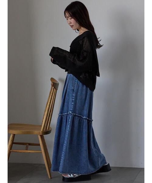 ehka sopo（エヘカソポ）の「セーラーカラーメッシュカーディガン（カーディガン/ボレロ・レディース・ブラック/ミント/オフホワイト・F）」の21枚目の写真