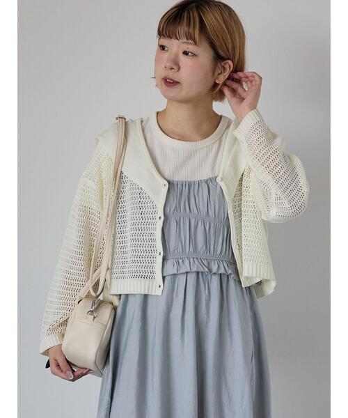 ehka sopo（エヘカソポ）の「セーラーカラーメッシュカーディガン（カーディガン/ボレロ・レディース・ブラック/ミント/オフホワイト・F）」の17枚目の写真