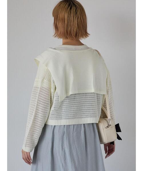 ehka sopo（エヘカソポ）の「セーラーカラーメッシュカーディガン（カーディガン/ボレロ・レディース・ブラック/ミント/オフホワイト・F）」の16枚目の写真