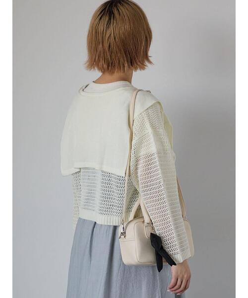 ehka sopo（エヘカソポ）の「セーラーカラーメッシュカーディガン（カーディガン/ボレロ・レディース・ブラック/ミント/オフホワイト・F）」の15枚目の写真