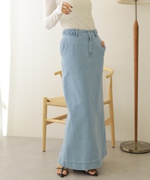 waist design denim long skirt /ウエストデザインデニム ロング スカート