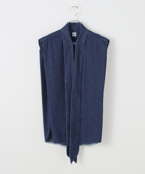 IENA（イエナ）の「BOWTE/バウト SELVAGE DENIM BOWTIE BLOUSE 