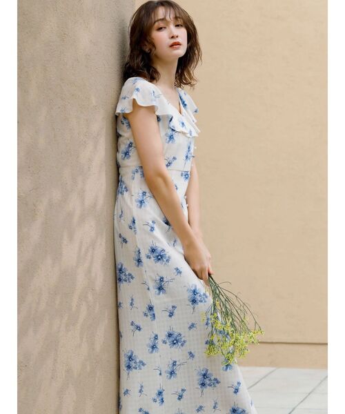リ*ン様 dandelionワンピース 藤井サチコラボ】デルフィニウムフラワーワンピース（ワンピース