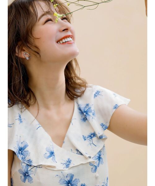 藤井サチコラボ】デルフィニウムフラワーワンピース（ワンピース