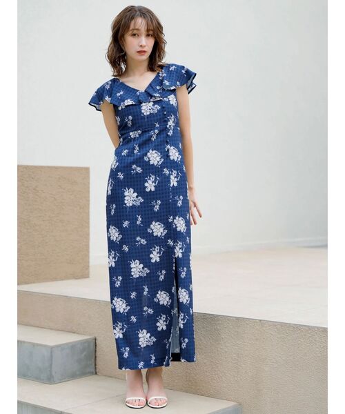 dazzlin(ダズリン)の「デルフィニウムフラワーワンピース(ワンピース・レディース・ブルー/オレンジ/ネイビー・SMALL/MEDIUM)」の7枚目の写真
