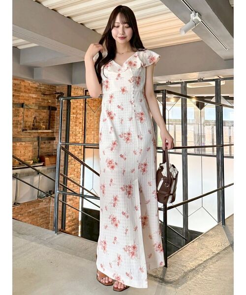 藤井サチコラボ】デルフィニウムフラワーワンピース（ワンピース