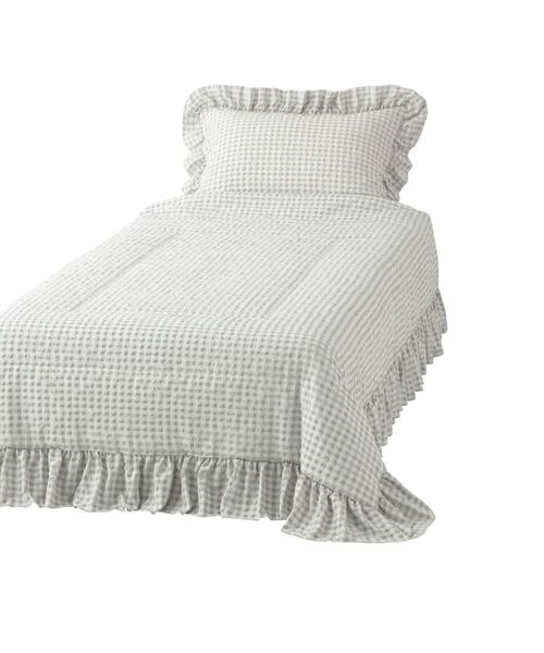 セール】ふわろ 夏でもさらっともちもち 肌掛けふとん フリルチェック