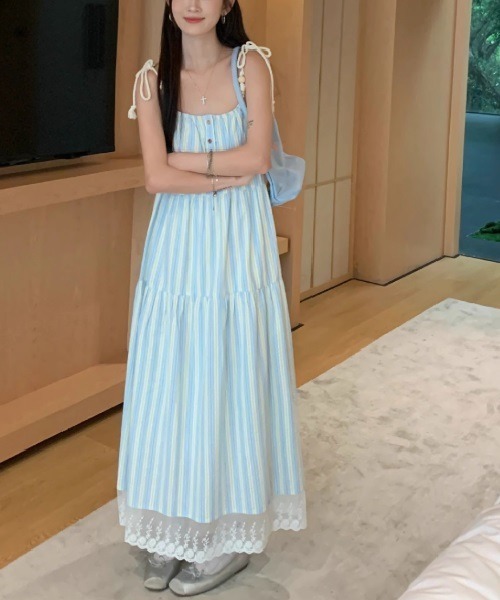 Ritomo De Ricco(リトモ・デ・リコ)の「ストライプサマードレス(ワンピース・レディース・ライトブルー・FREE)」の11枚目の写真