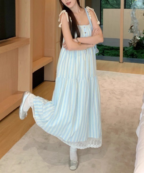 Ritomo De Ricco(リトモ・デ・リコ)の「ストライプサマードレス(ワンピース・レディース・ライトブルー・FREE)」の13枚目の写真