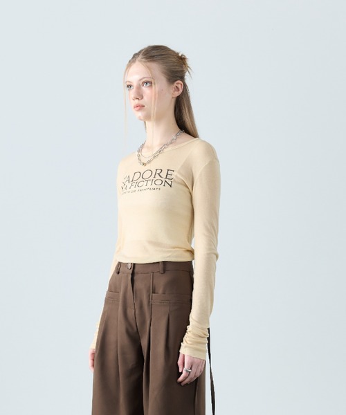 LARTIGENT(ラーティゼン)の「L8 JADORE SLIM T-SHIRT(Tシャツ/カットソー・レディース・グリーン/ピンク/ベージュ/ネイビー/ブラック・FREE)」の12枚目の写真